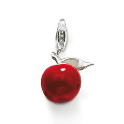 托马斯萨博红色搪瓷纯银苹果吊坠